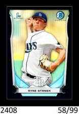 1-2014 BOWMAN CHROME BLACK REFRACTOR RYNE STANEK RAYS /99 QTY