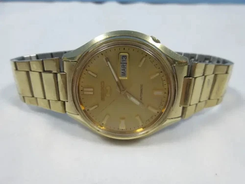 Vintage Seiko 6309-8230 A2 All Gold Tone Automatic Men's Day/Date Watch WORKS!