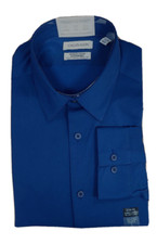  85 Calvin Klein Men's Slim Fit Dress Shirt Cotton Navy size XL 17-17.5-32/33 