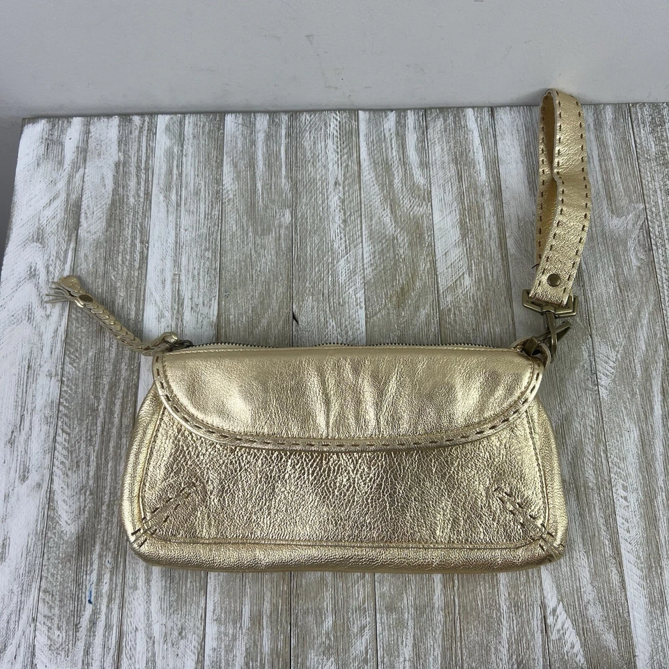 Carla Mancini Bolso de Mano Cuero Pulsera Dorado Correa Extraíble Foto 2 de 4