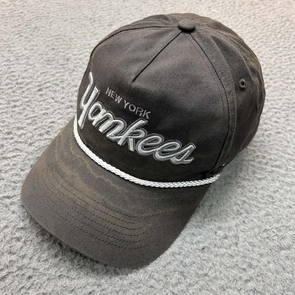 New York Yankees Hat Cap Men One Size Weathered Rope Script Spellout