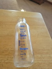 Vtg Davol Duraglas Nurser Clear Glass Bottle 8 oz Anti-Colic Brand Bottle Only