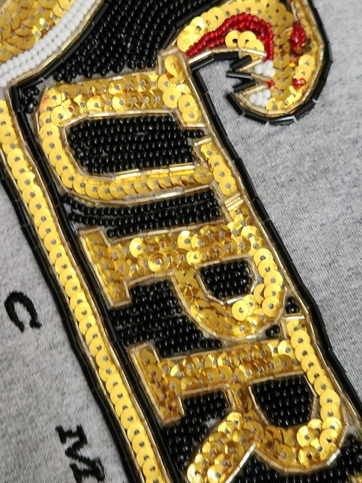 Felpa con cappuccio FW19 Supreme Sequin Viper taglia L grande felpa grigio erica