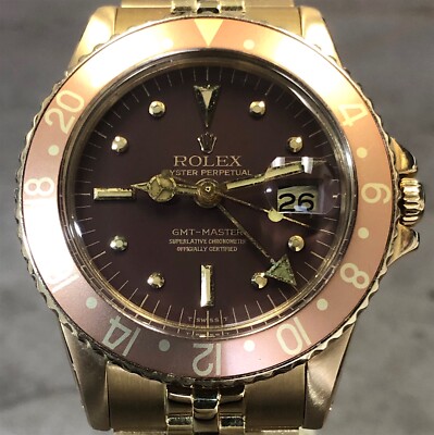 VINTAGE ROLEX GMT MASTER 1675 18K YG 