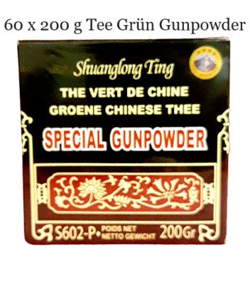 60 x 200 g Spezial Gunpowder Grüner Tee Grün lose Grüntee Green Tea