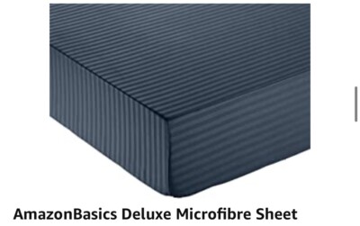 Spannbettlaken King Size Amazon Basic Deluxe Mikrofaser 200x160x30cm dunkelblau