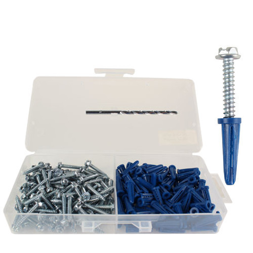 Kit de anclaje de 100 piezas con tornillos de broca de 3/16" imagen panel de yeso colgante SKY5086 - Imagen 1 de 1