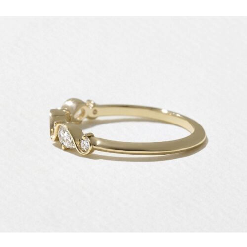 Engagement Ring 14K Yellow Gold Diamond GLI HRD Lab Created Round Cut 0.60 Carat - Picture 3 of 6