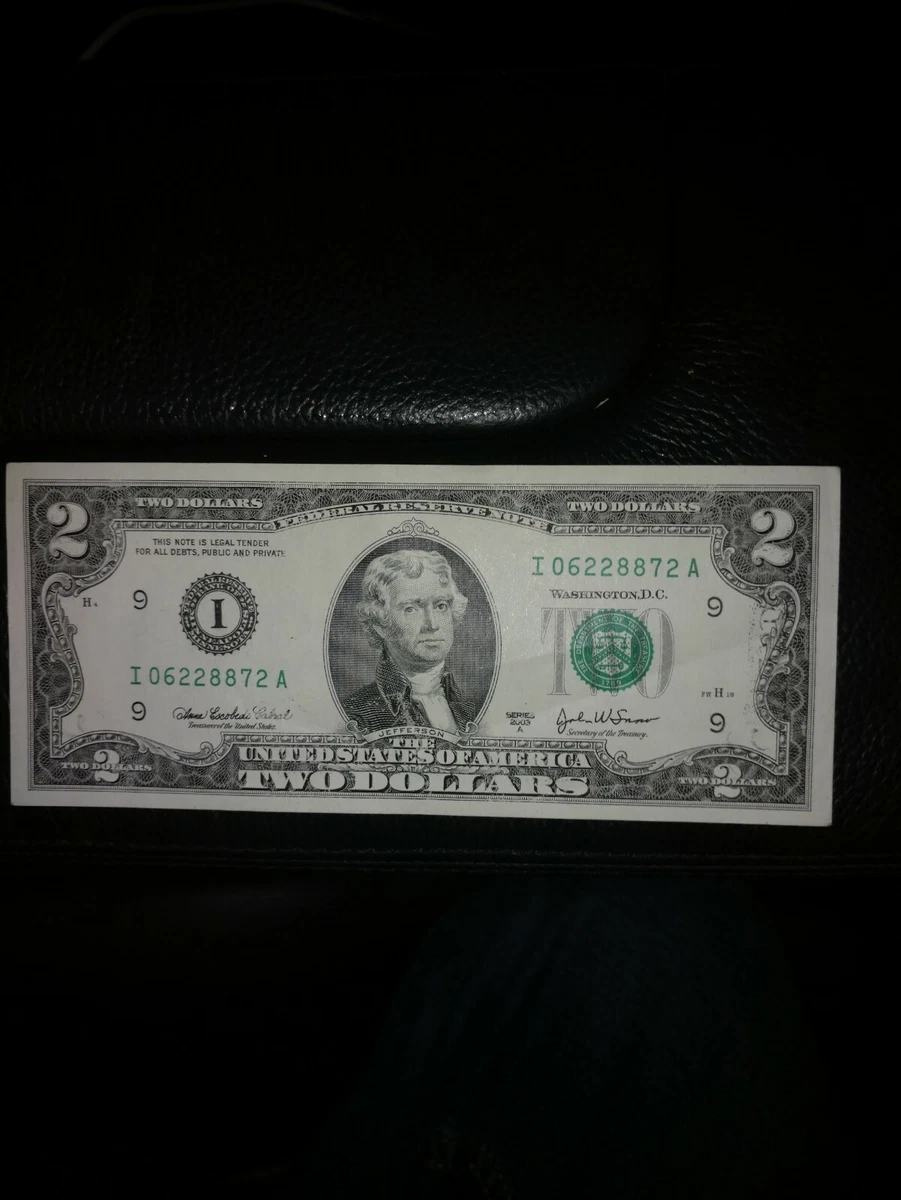 Amazing "GHOST FACE" one of a kind 2003 $2 ink smear error note. | eBay