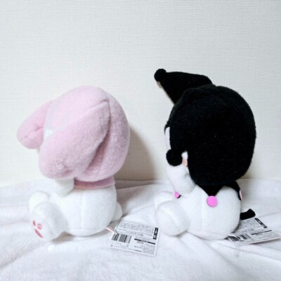 My Melody Kuromi SET 2 Hide Face BIG Plush 26cm Toy Fluffy Sanrio