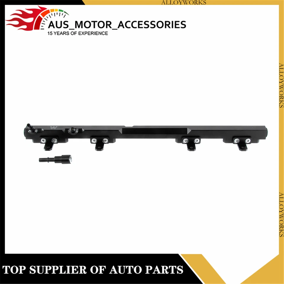 Black Billet Aluminum Fuel Rail For 97 98-2001 Jeep Wrangler TJ Cherokee XJ 4.0L - Image 3 of 4