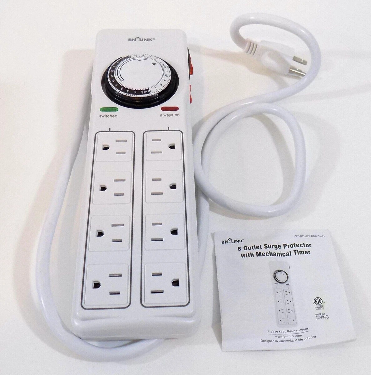 BN-LINK Surge Protector With 8 Outlets E Timer - BN-LINK