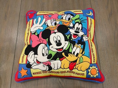 RARE VINTAGE Disney Mickey Hail Hail the Gangs All Here Decorative Throw Pillow