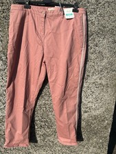 NWT Joules Hesford Luxe Chinos Pink Blush Side Stripe Pants UK 18