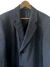 USA made 60s MCM vintage OVERCOAT 44 hart schaffner marx WOOL gray