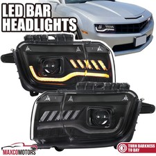 Black Projector Headlights Fits 2010-2013 Chevy Camaro Led Switchback Drl Signal Black Projector Headlights Fits 2010-2013 Chevy Camaro Led Switchback Drl Signal