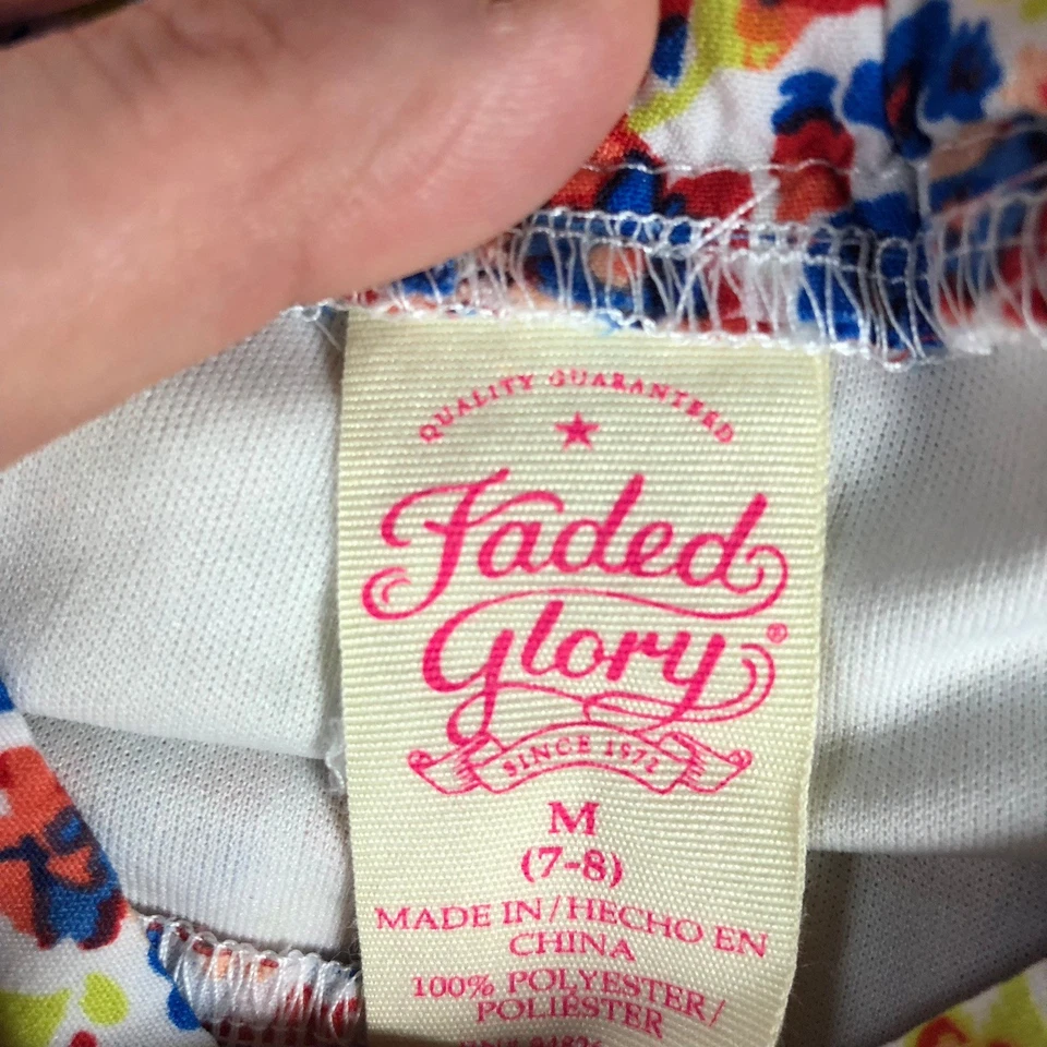 Falda Desteñida Glory Niñas M 7 8 Estampado Floral Cintura Elástica Línea A Poliéster Foto 3 de 4