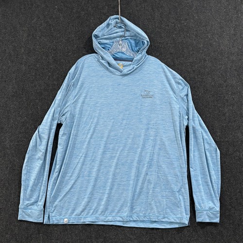 Johnnie-O Talon Hoodie Mens XXL Blue Maverick Heather UPF 50 Golf Pullover