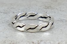 5mm 925 STERLING SILVER TWIST BAND RING size 6 style r3414