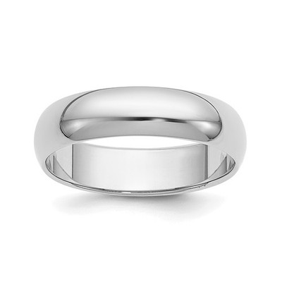 Platin gewölbter Ehering, 5 mm breit, massiv poliert Ring mit zeitlosem Design