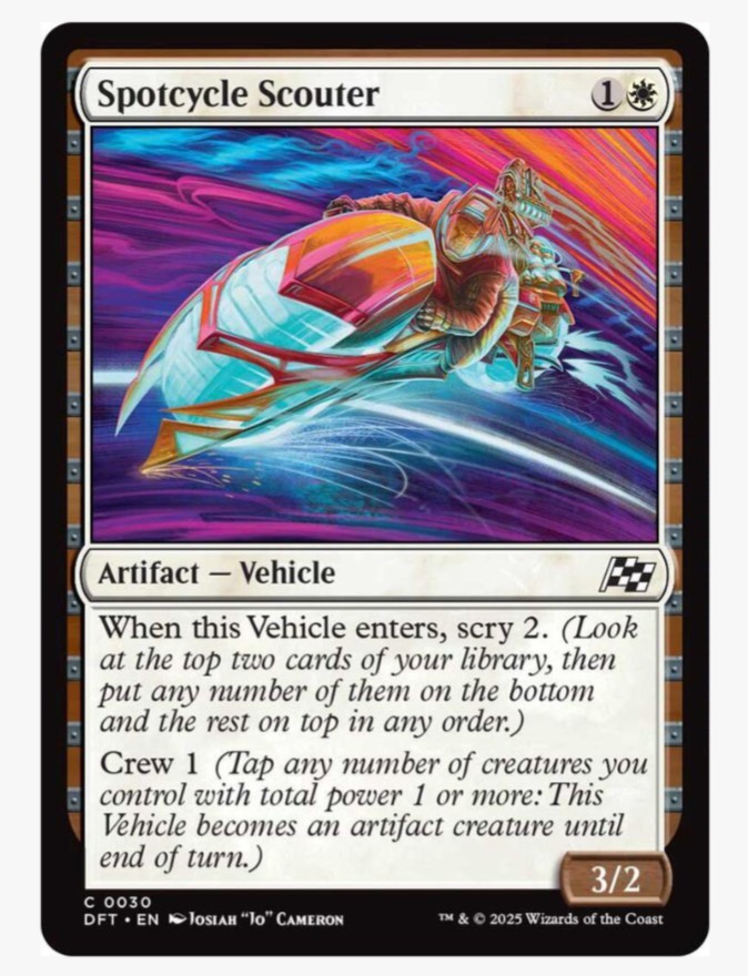 Spotcycle Scouter | MTG Aetherdrift | Pauper EDH Vehicle Scry ETB DFT | NEW NM+