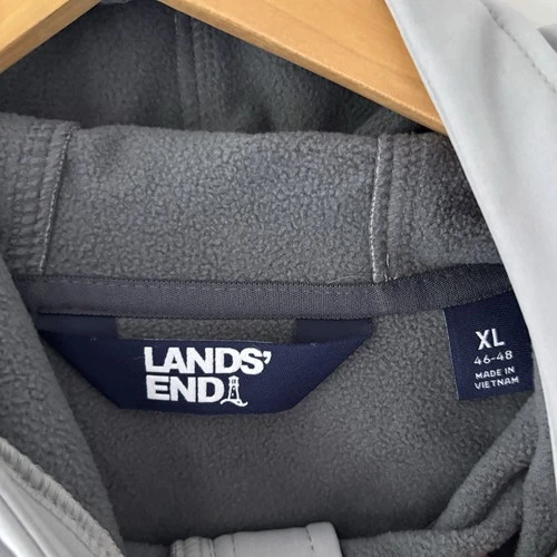 Lands' End Men's Softshell Full Zip Hooded Jacket w/ Pockets Gray XL 46-48 image 3
