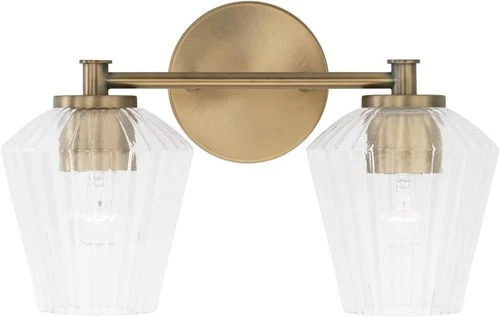 Capital Lighting 141421AD-507 2 Light Vanity, Aged Brass - Picture 2 of 5