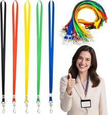 20PCS Lanyards for ID Flat Badge Lanyard, 20pcs-5 Colors 0.4" Wide 