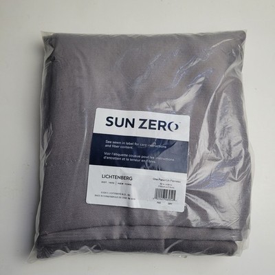 NEW Sun Zero Room Darkening Single Panel Curtain 52x84 inch Color Gray #BT1