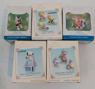 Hallmark Keepsake Easter Spring Ornaments Snoopy Woodstock Fairy Bears Lot 5
