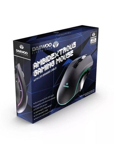 Daewoo Gaming Mouse Ambidextrous12,000 DPI Weighted RGB LED 11 Buttons - Picture 3 of 3