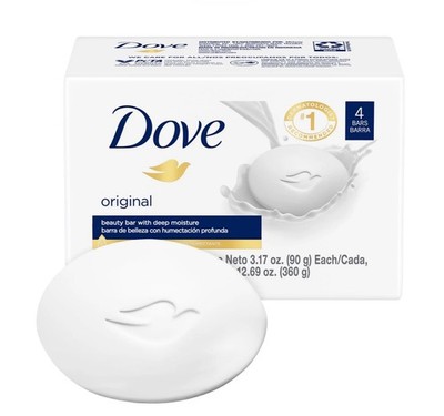 Dove Original Beauty Cream Bar Moisturizing Body Soap Multipack 4 bars  -3.17 oz