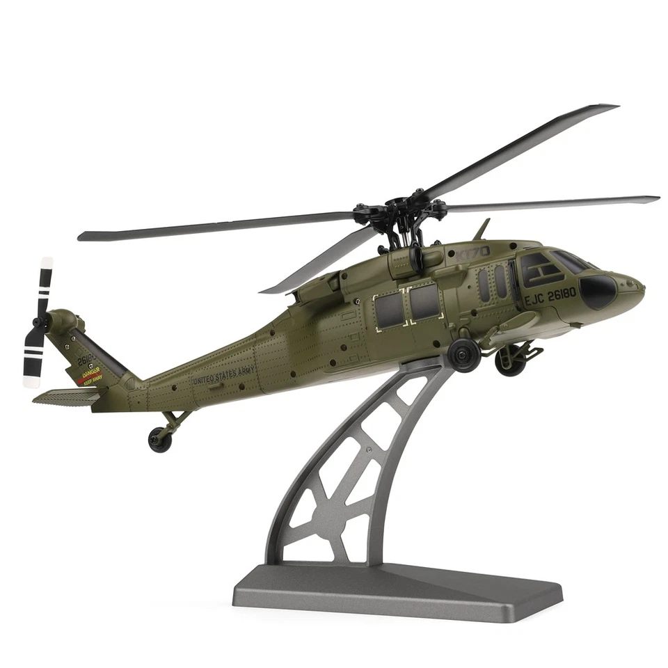 Wltoys K170 UH-60L Black Hawk 4 canales 6 ejes giroscopio avión RC RTF helicóptero EE. UU. Foto 3 de 4