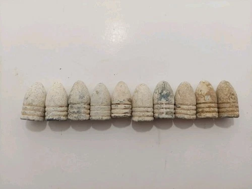 10 Civil War 3 ring bullets in good dug dropped condition. Quantity 10 per lot.