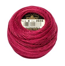 DMC 116 8-3685 Pearl Cotton Thread Balls, Very Dark Mauve, Size 8