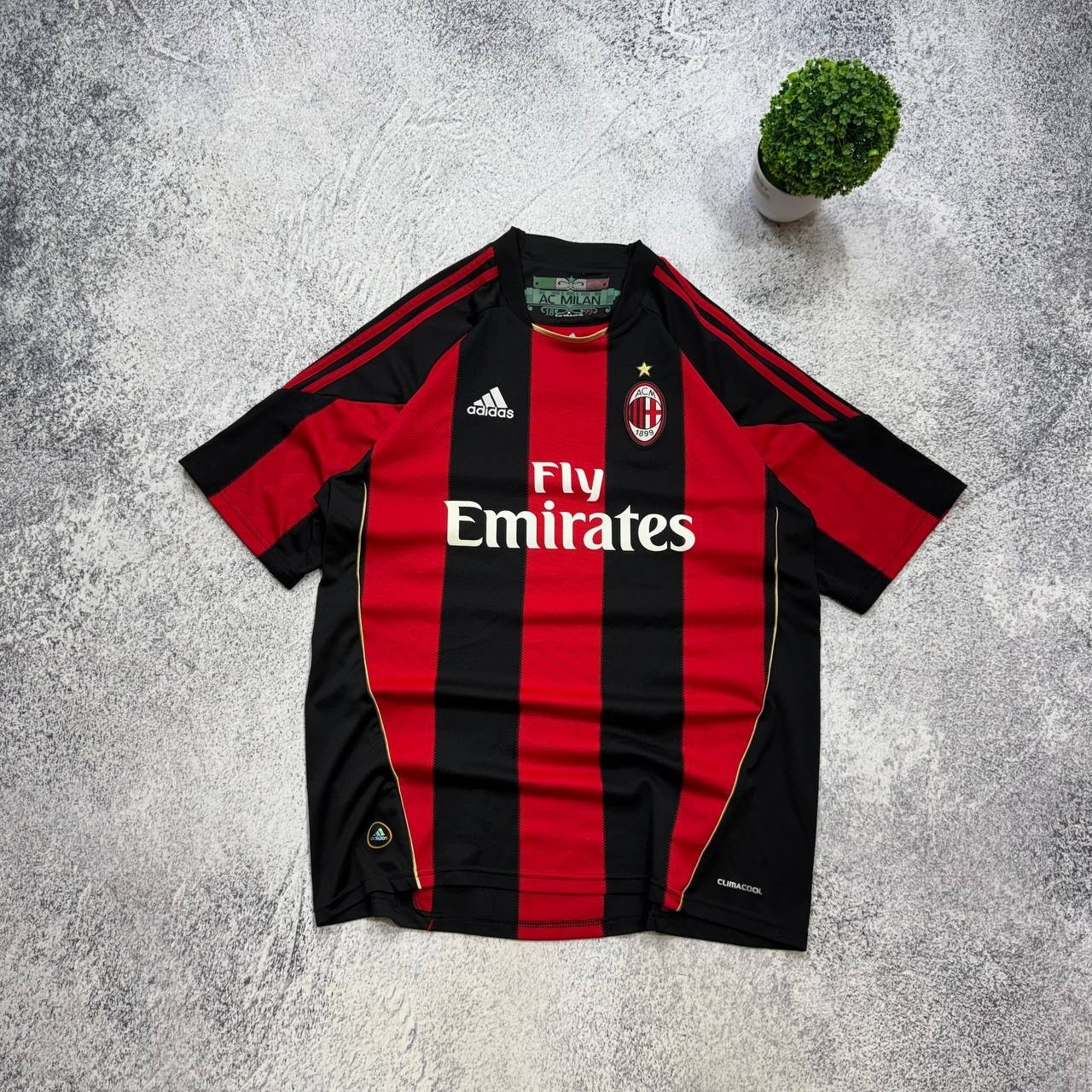 Vintage Adidas AC Milan 2010/2011 Football Jersey T Shirt Mens Size L