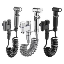 Handheld Bidet Sprayer Set with Adjustable Water Pressure and Dual Outlets