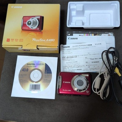Canon PowerShot A480 rot kompakte Digitalkamera getestet funktionierender Ver...