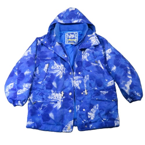 Ellesse, Ellesse Goldwin Ski Jacket Womens L Blue Floral Padded Puffer Japan 90s Colorful