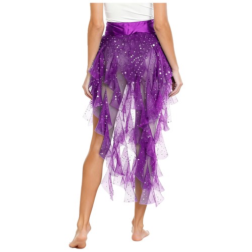 Womens Hip Scarf Tango Costume Birthdays Dancewear Theme Party Skirt Belly Lady - Picture 59 of 85