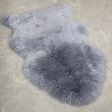 Genuine Australian Sheepskin Rug 2.2x3.6 ft Soft Gray Single Pelt Home Decor