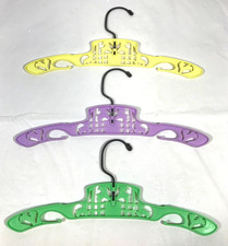 Vintage 1970's Children's Tri-Color Lamb Plastic Clothes Hanger Set Swivel Top