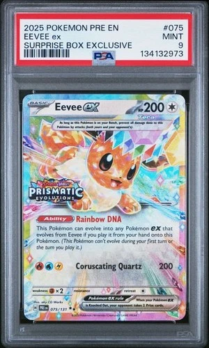 PSA 9 MINT Eevee EX Surprise Box Exclusive Promo PRE 2025 Pokemon 075/131