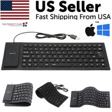 Foldable Silicone Keyboard Waterproof USB Flexible Roll Up Dustproof Full Size