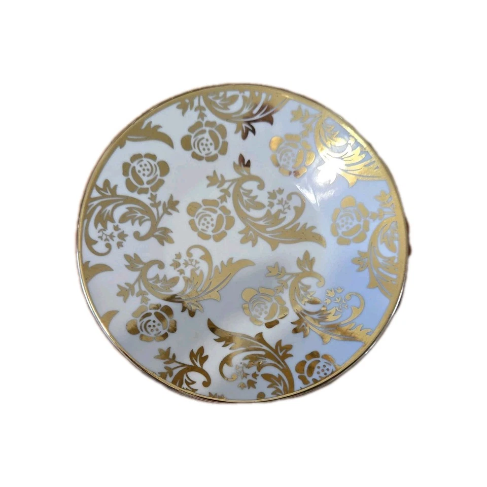 Juego de 15 piezas de espresso o té de porcelana dorada y blanca Foto 4 de 4