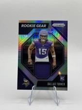 Dallas Turner 2024 Panini Prizm Rookie Gear Patch RC Vikings