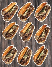 Philly Cheesesteak Die Cut Vinyl Stickers Scrapbooking Laptop Waterbottle