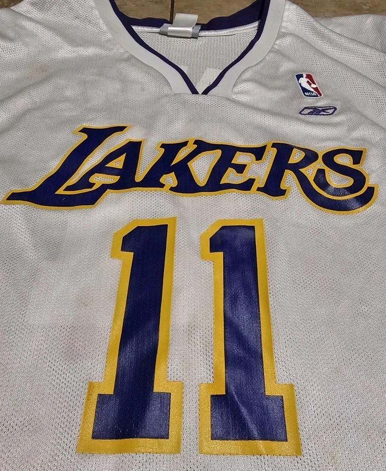 Camiseta deportiva satinada vintage Karl Malone Reebok de Los Angeles Lakers XL Y2K Foto 3 de 4