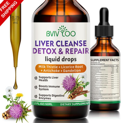 Liver Cleanse Detox & Repair Liquid Drops - 2000Mg Milk Thistle, Dandelion Root,
