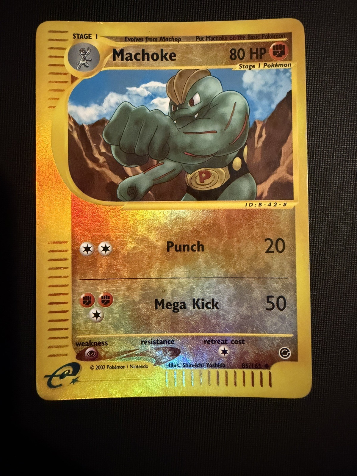 Pokemon Reverse Holo eReader Machoke- Expedition- 85/165- LP-image